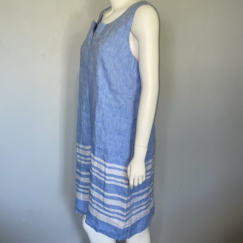 Talbots Split Neck Linen Shift Dress Euc - image 7